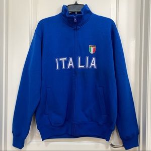 Italia Full Zip Long Sleeve Blue Jacket Size L